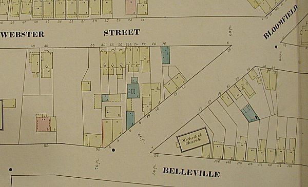 1874 Map
100 Belleville Ave. c. Bloomfield Ave. Location
