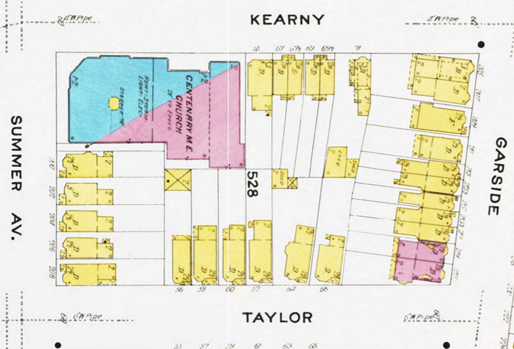 1909 Map
194 - 198 Summer Avenue c. Kearny Avenue
