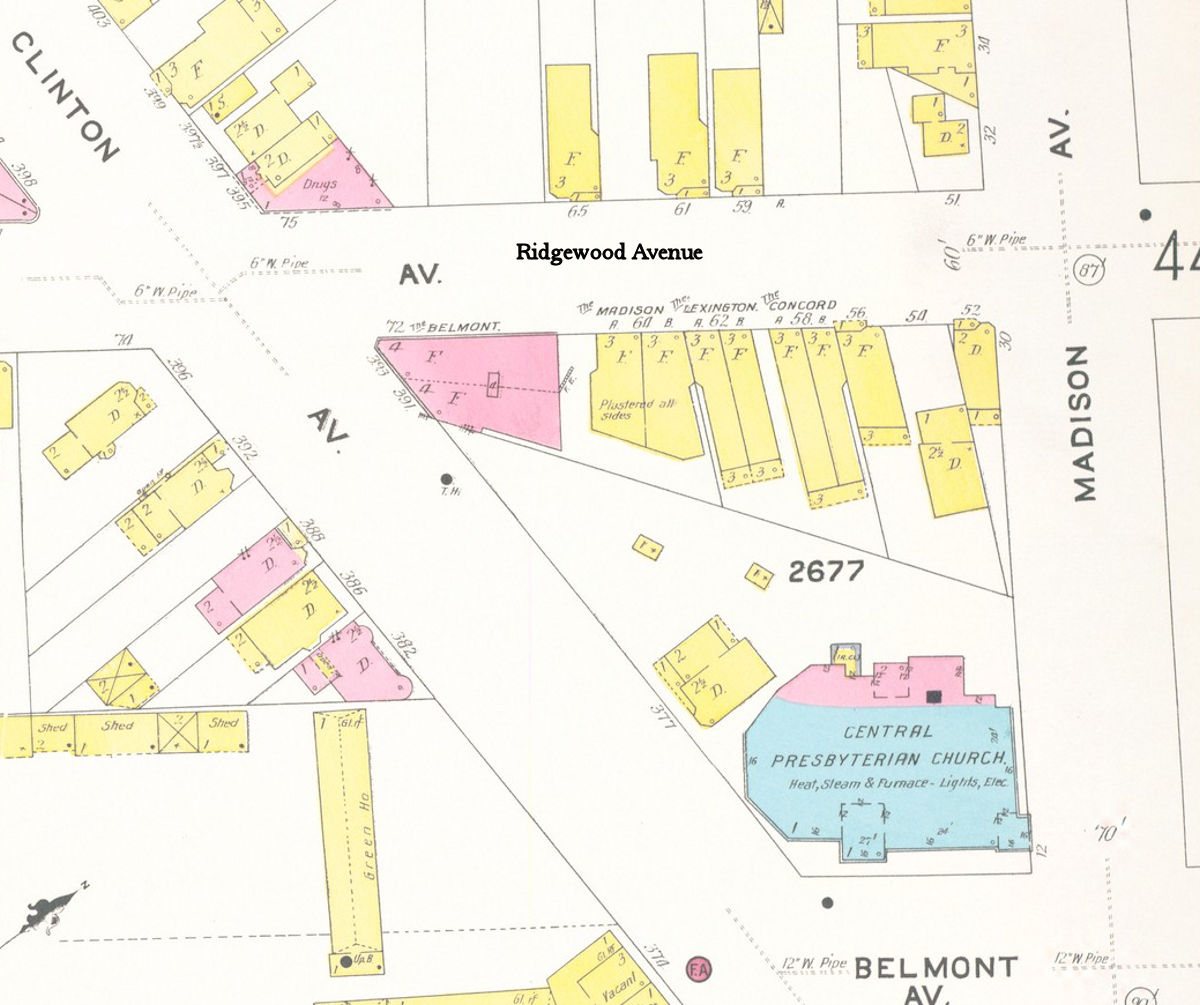 1908 Map
365 - 377 Clinton Avenue c. Ridgewood Avenue
