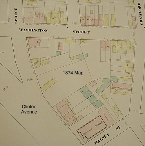 1874 Map
25 Clinton Ave. c. Halsey Street
