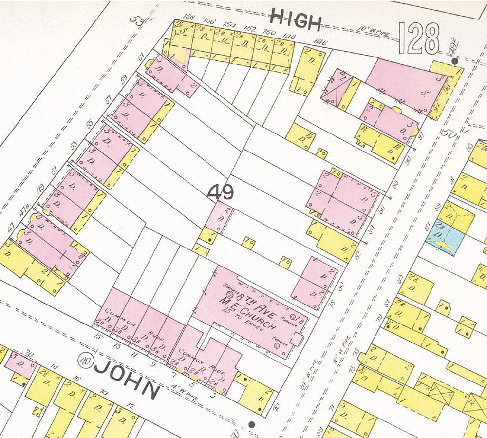 1892 Map
76 Eighth Ave. corner John Street
