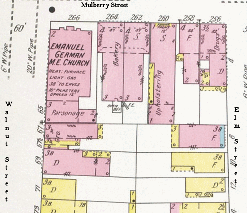 1908 Map
Mulberry Street c. Walnut Street
