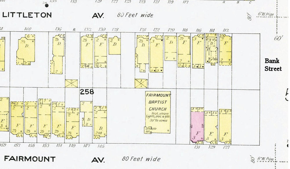 1908 Map
141 Fairmount Avenue

