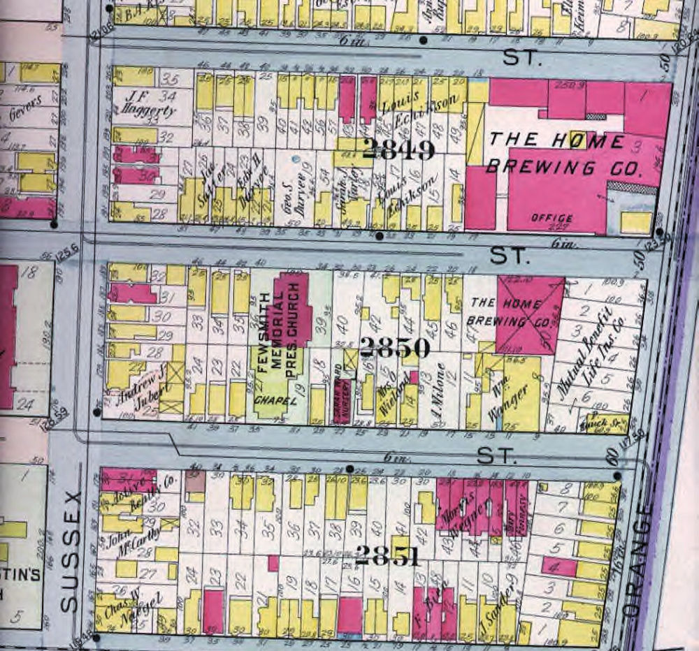 1911 Map
36 Hudson Street n. Orange Street
