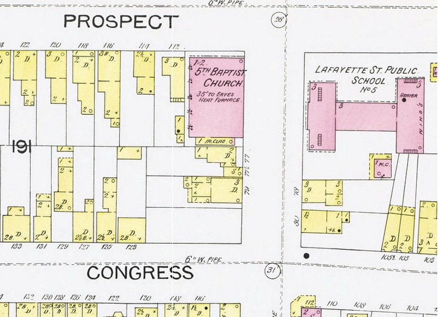 1892 Map
110 South Prospect St., c. Lafayette St.
