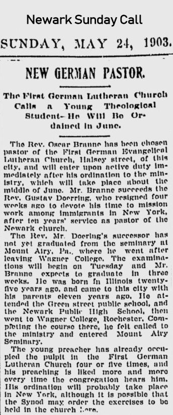 New German Pastor
May 24, 1903
