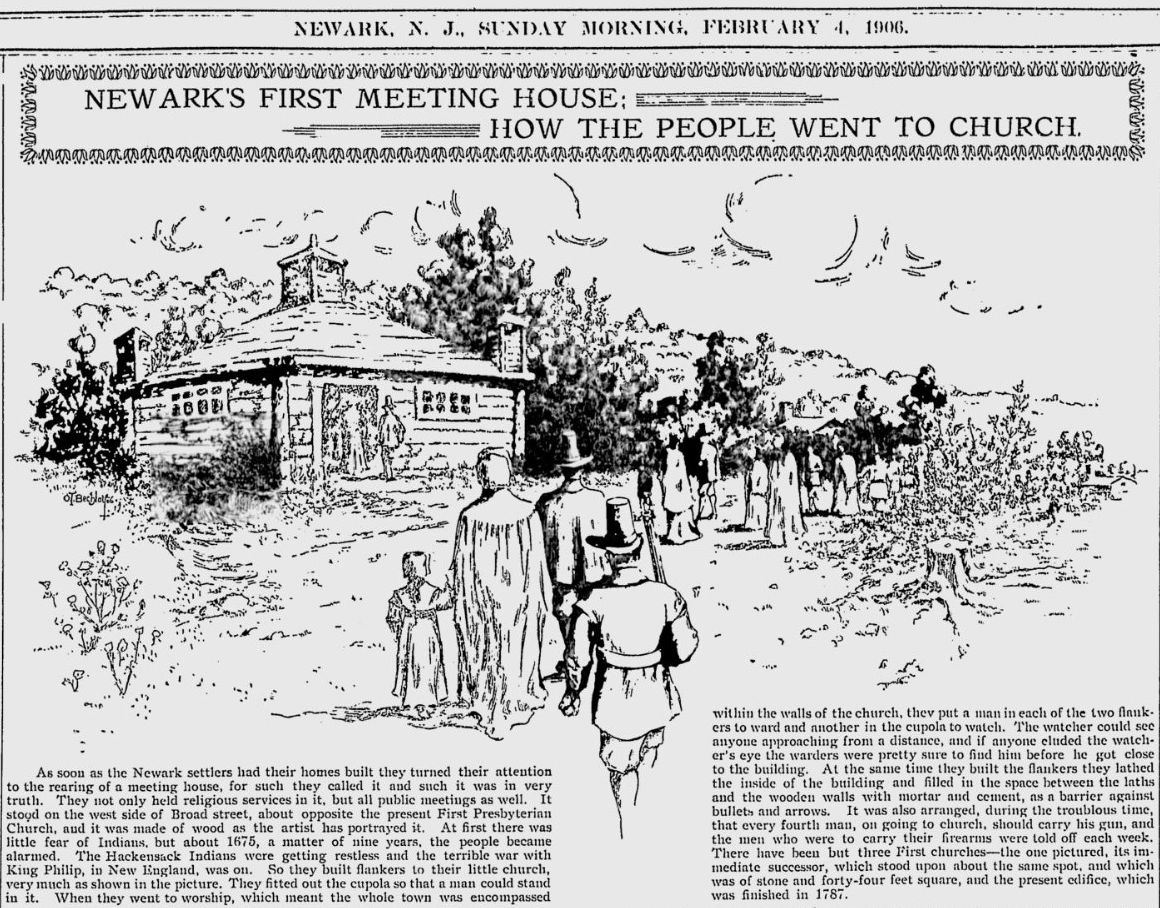 Newark's First Meeting House; How the People went to Church
February 4, 1906
