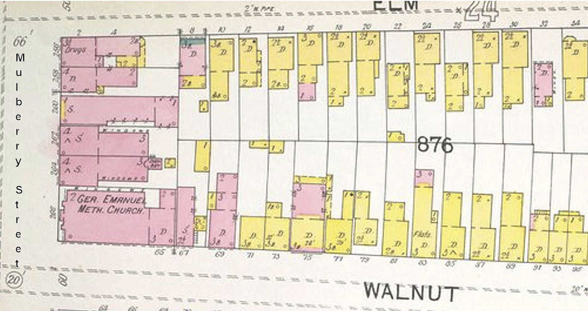 1892 Map
Mulberry Street c. Walnut Street

