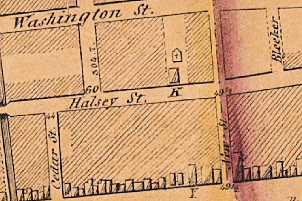 1847 Map
54 Halsey Street
"K" on the map
