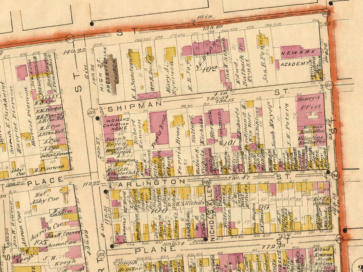 1889 Map
586, 592 High Street c. Court Street
