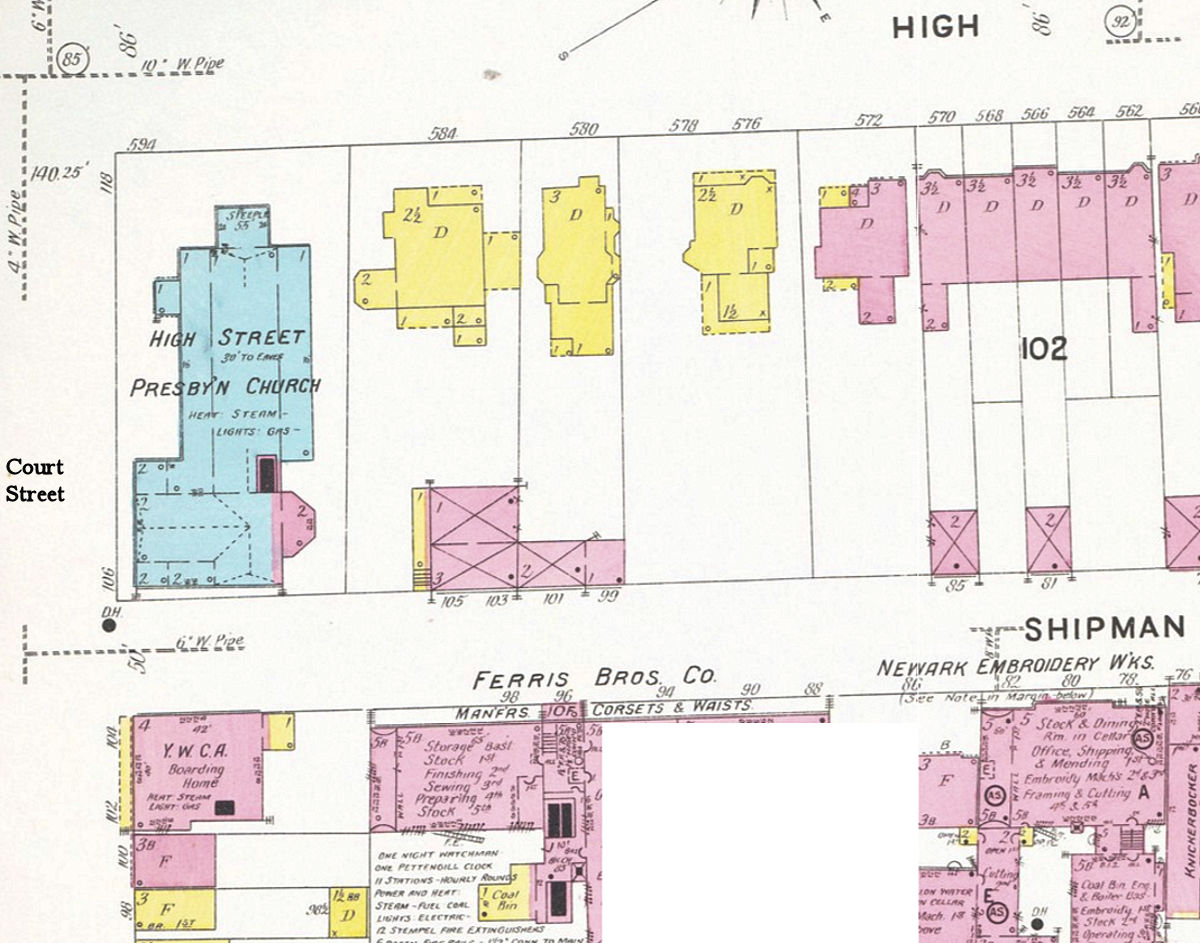 1908 Map
586, 592 High Street c. Court Street

