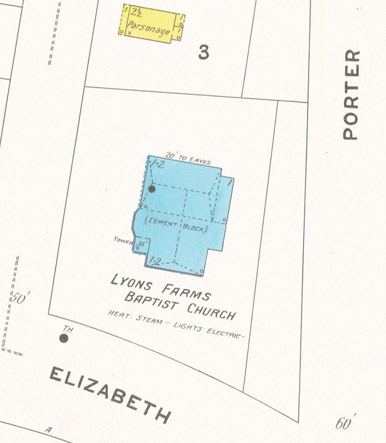 1908 Map
cor.. Elizabeth and Lyons Aves.
