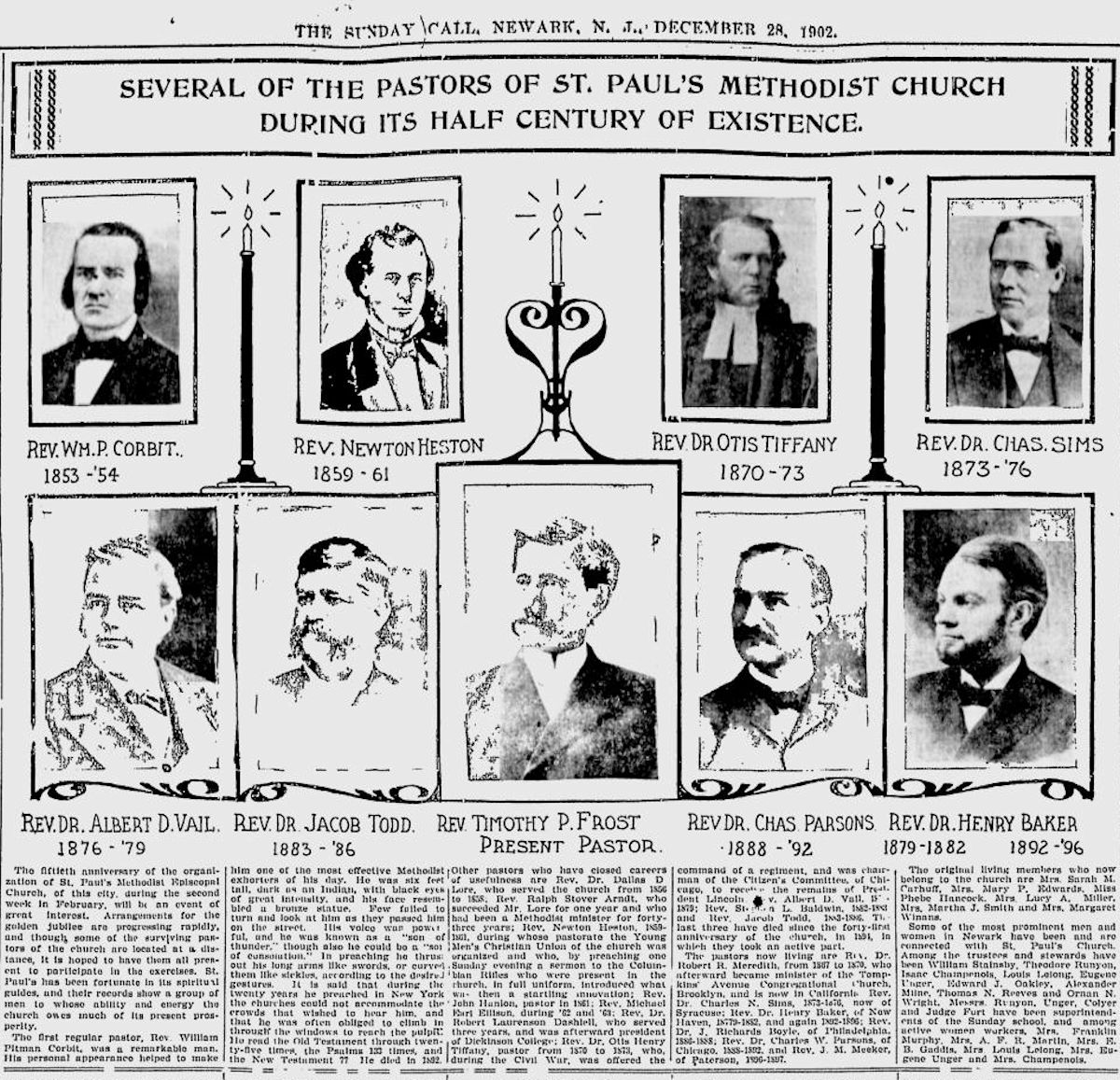 Several of the Pastors of St. Paul's Methodist Church During Its Half Century of Existence
December 28, 1902
