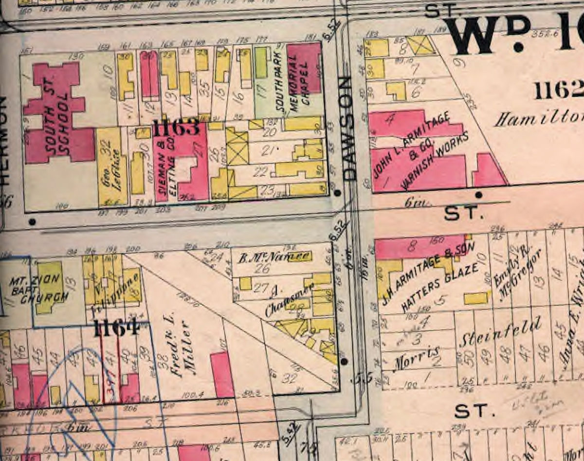 1912 Map
190 Thomas Street n. Herman Street
