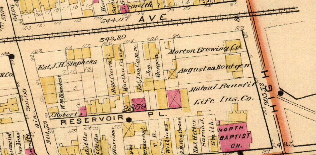 1889 Map
123, 133, 145 Orange Street c. High Street
