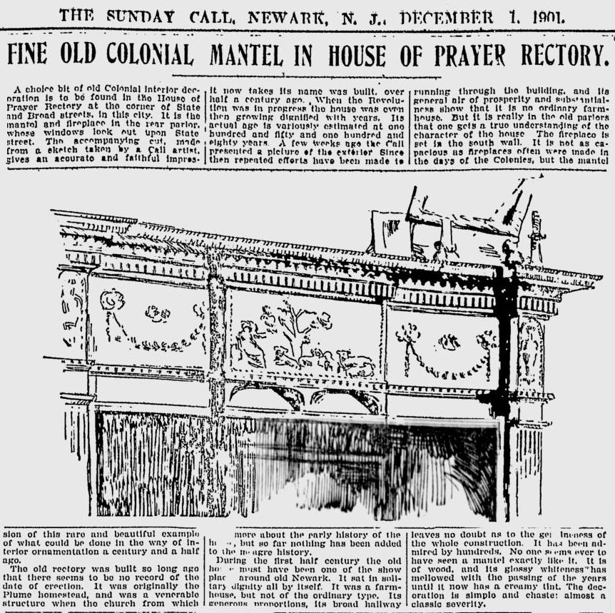 Fine Old Colonial Mantel in House of Prayer Rectory
December 1, 1901
