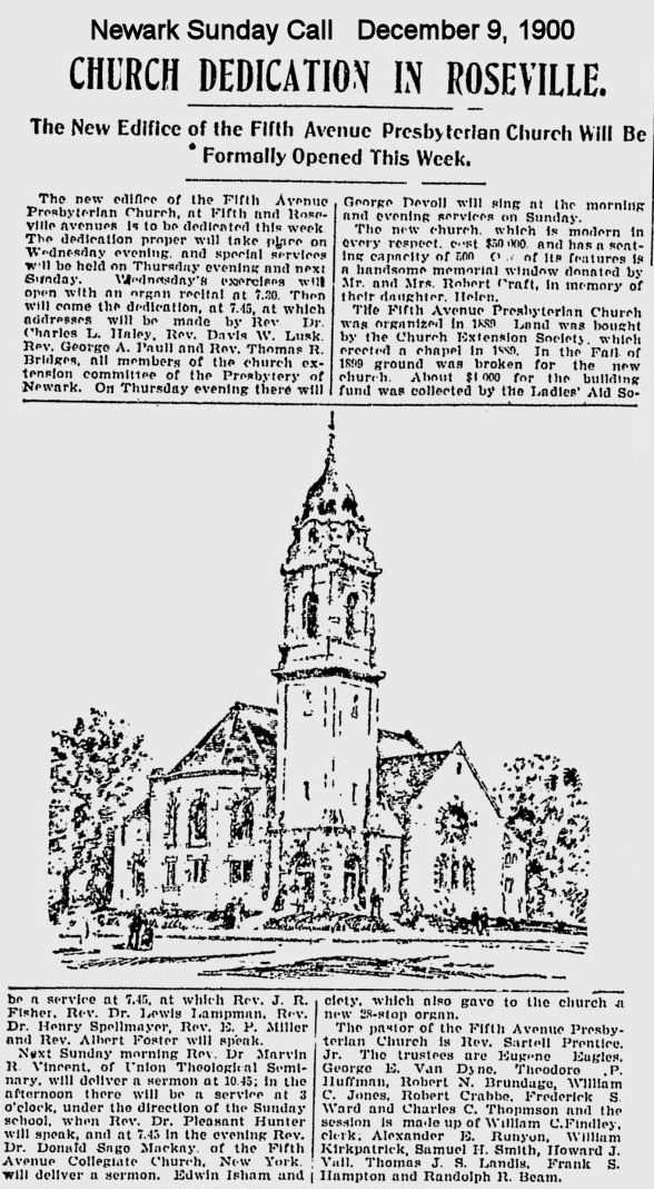 Church Dedication in Roseville
December 9, 1900
