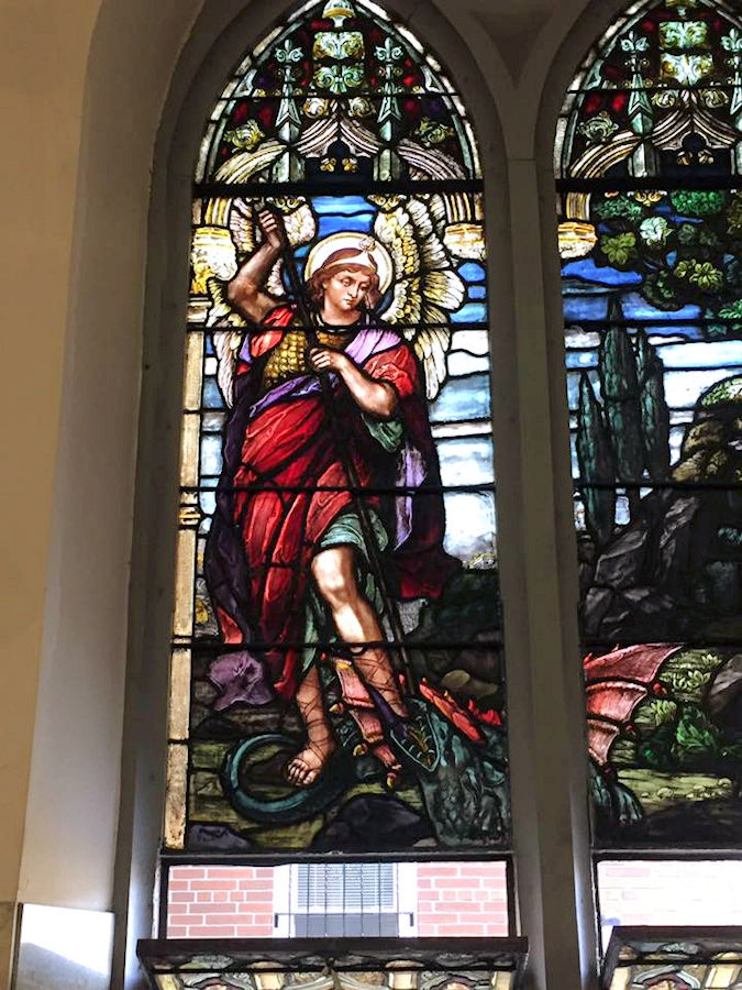 St. Michael's Stained Glass
Front left near the altar
Photo from Patty Bittner
