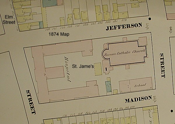 1874 Map
58, 99 Lafayette Street, c. Madison, c. Jefferson
