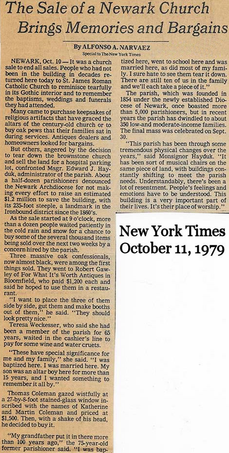 The Sale of a Newark Church Brings Memories and Bargains
New York Times
October 11, 1979
