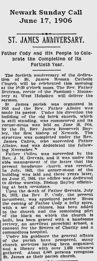 St. James Anniversary
June 17, 1906
