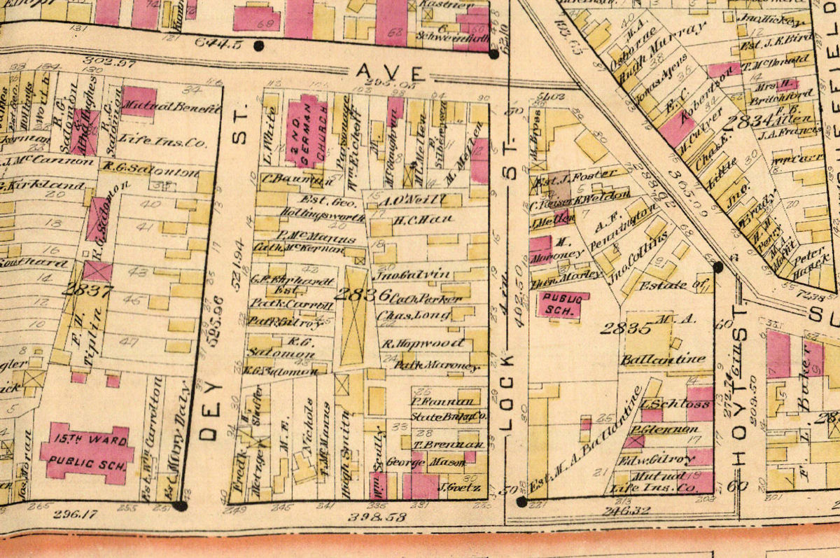 1889 Map
106 Sussex Avenue n. Dey Street
