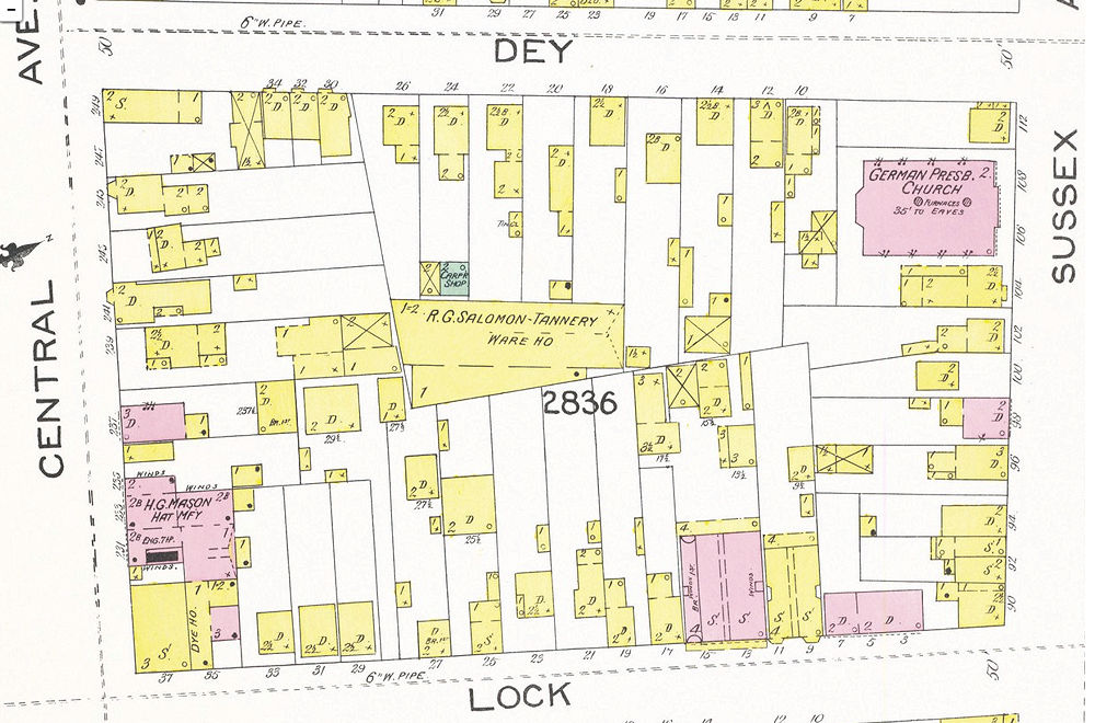 1892 Map
106 Sussex Avenue n. Dey Street
