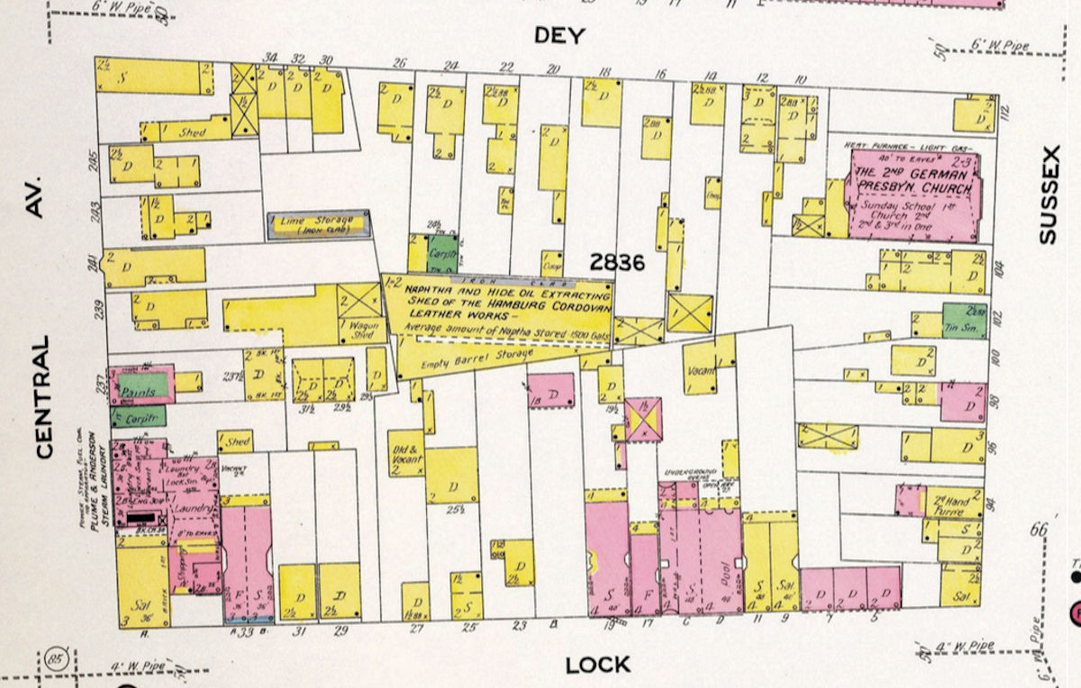 1908 Map
106 Sussex Avenue n. Dey Street
