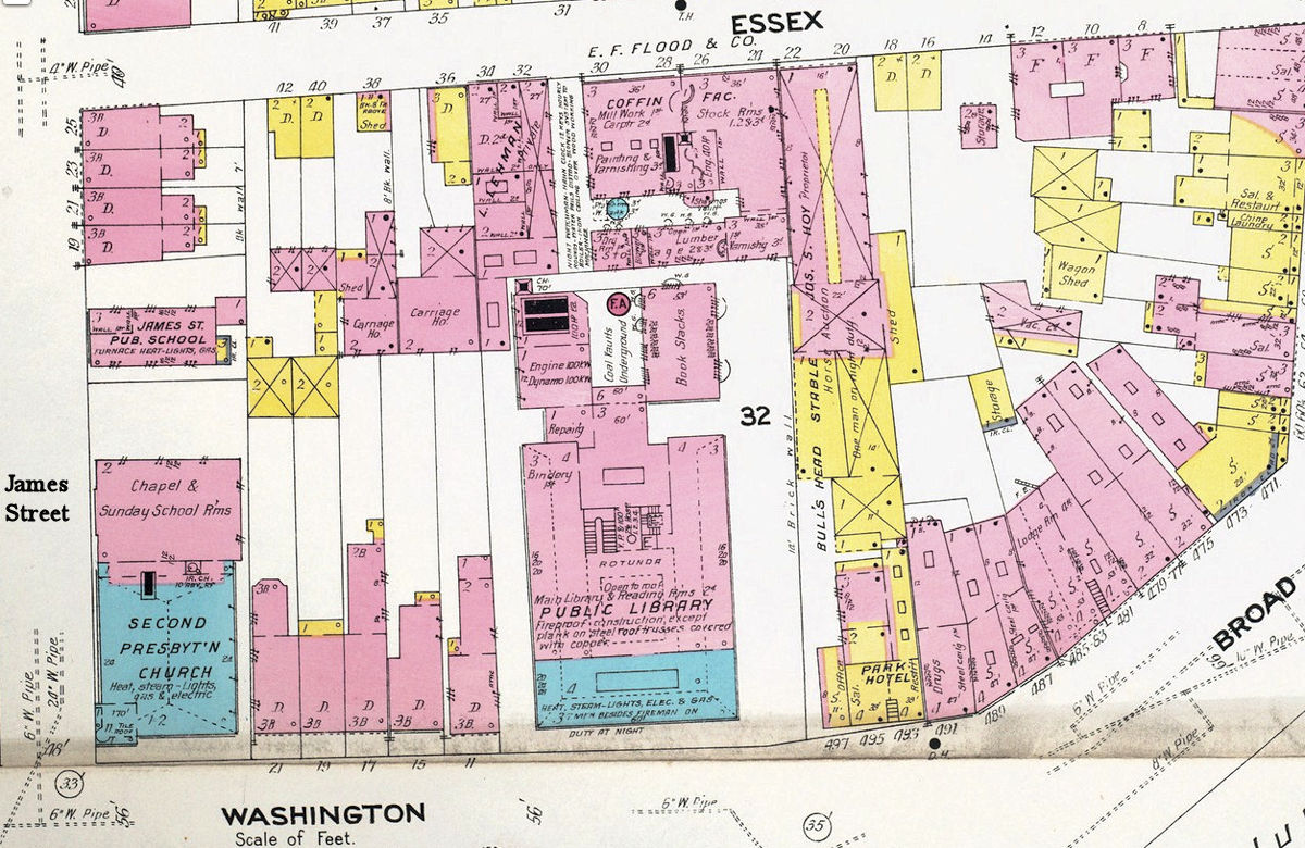 1908 Map
17, 25, 27 Washington Street c. James Street
