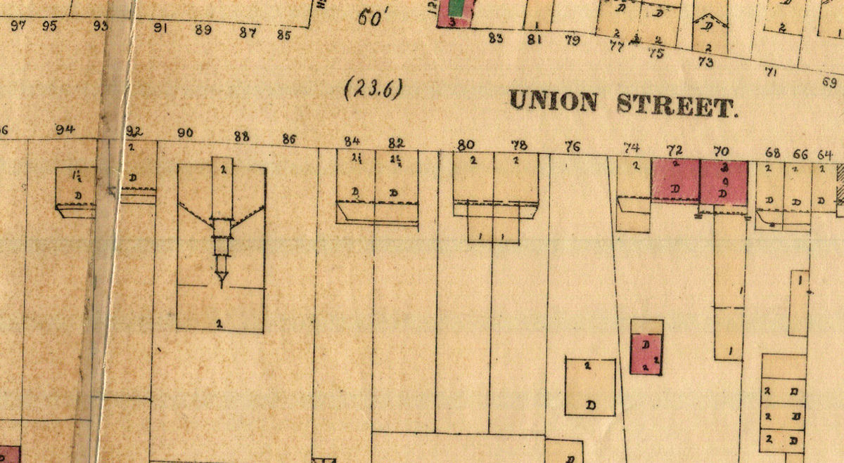 1868 Map
74, 88 Union Street
