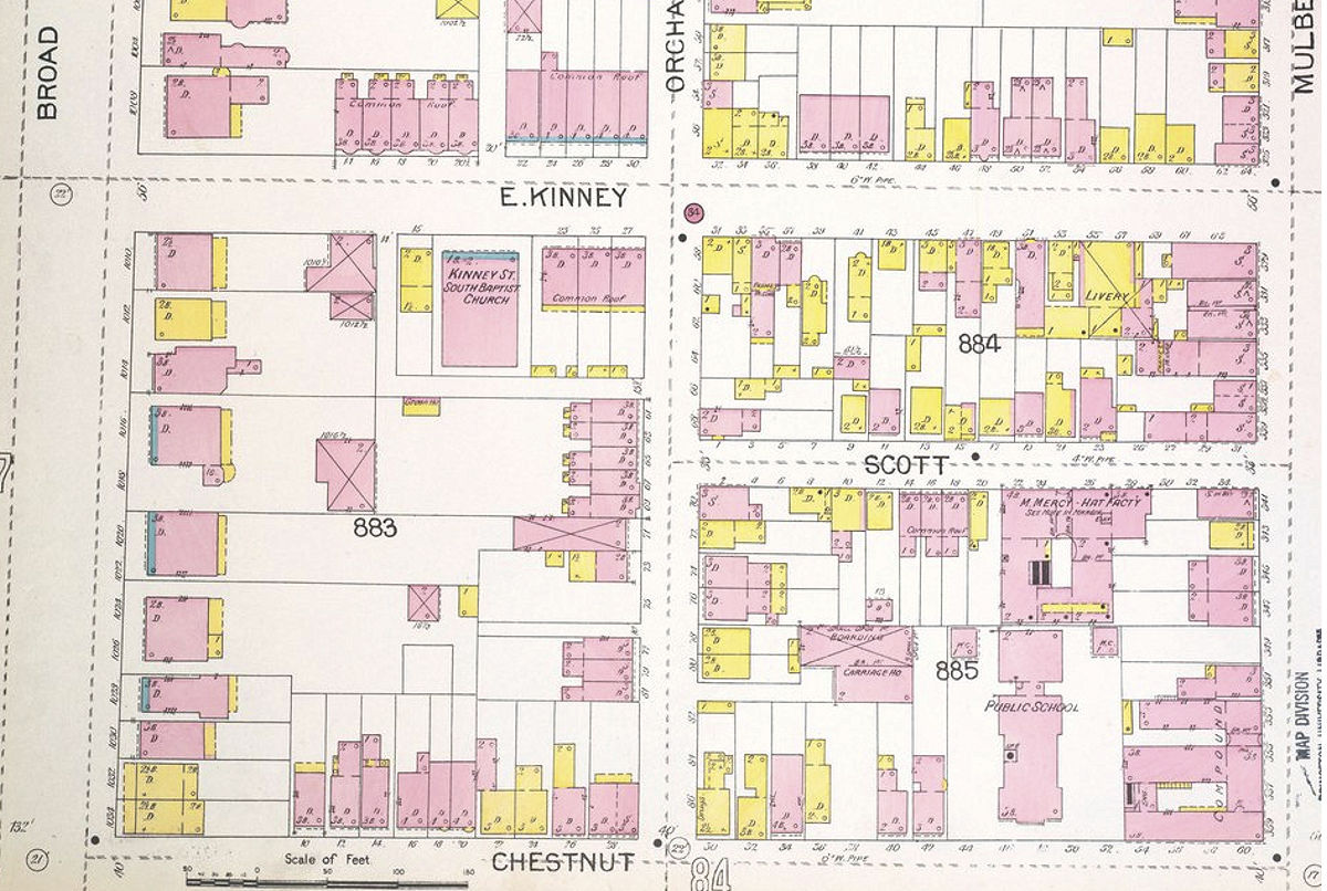 1892 Map
15, 19 East Kinney Street
