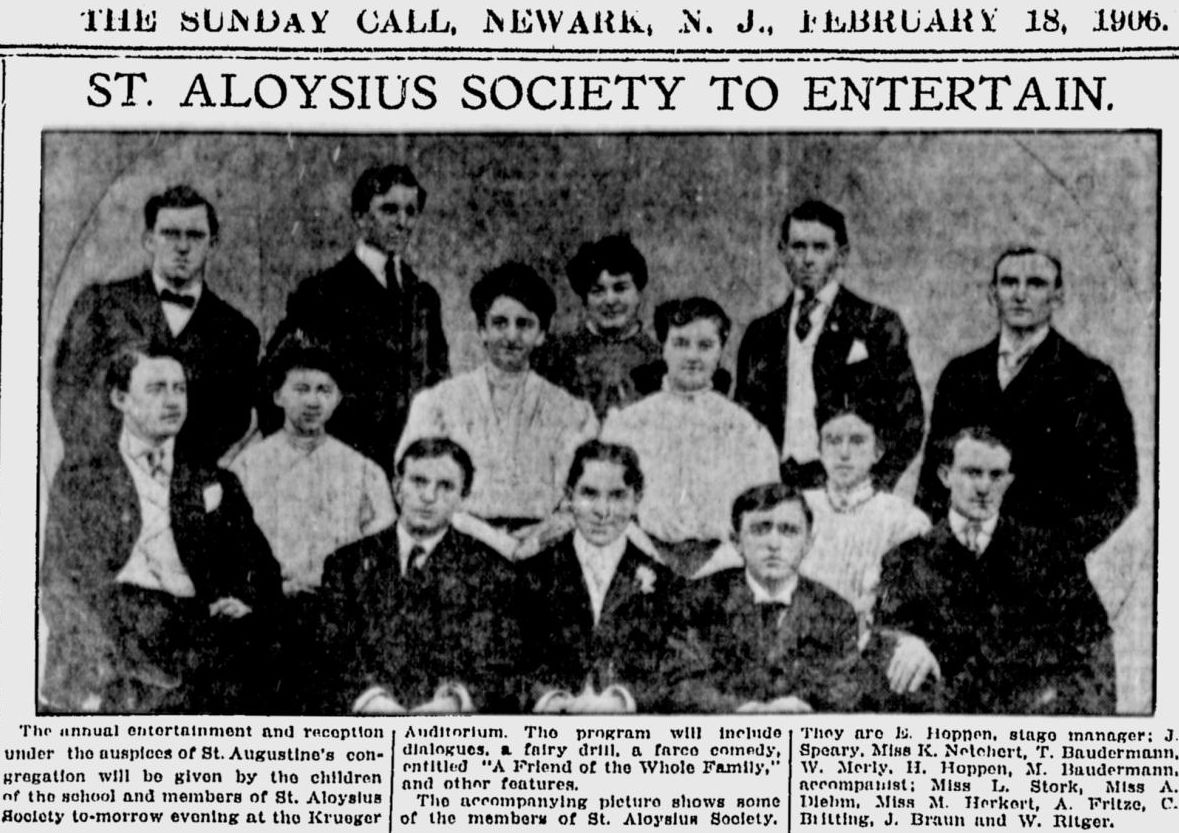 St. Aloysius Society to Entertain
February 18, 1906
