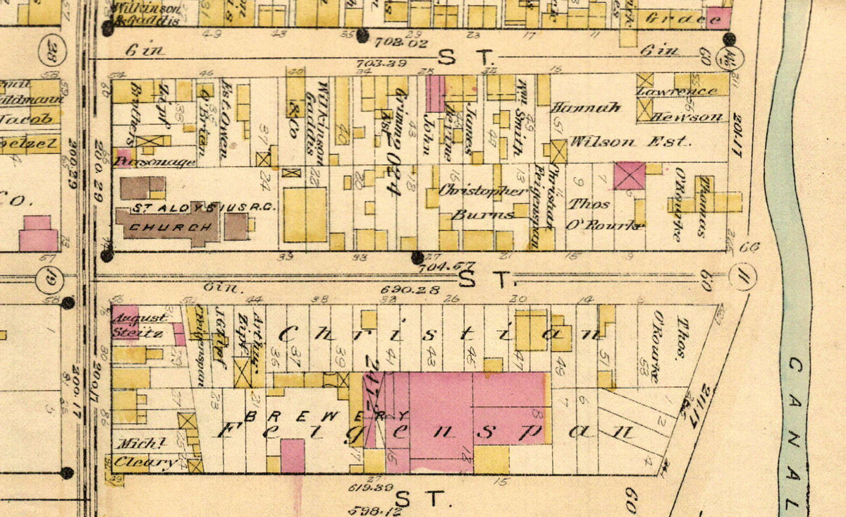 1889 Map
68 - 70 Bowery Street (Fleming Avenue) c. Freeman Street
