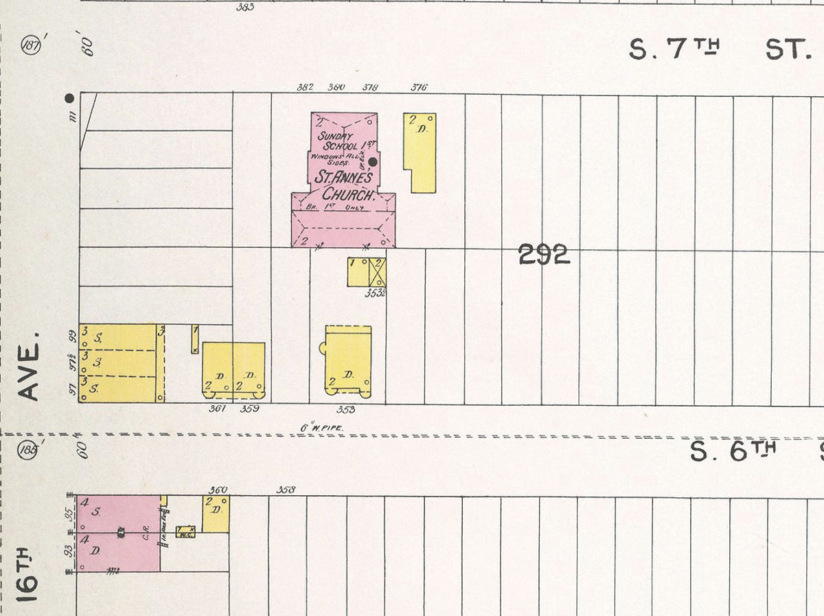 1892 Map
380 South Seventh Street, 103 Sixteenth Avenue
