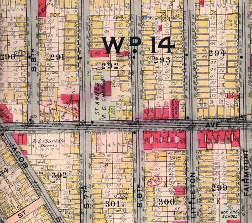 1912 Map
380 South Seventh Street, 103 Sixteenth Avenue

