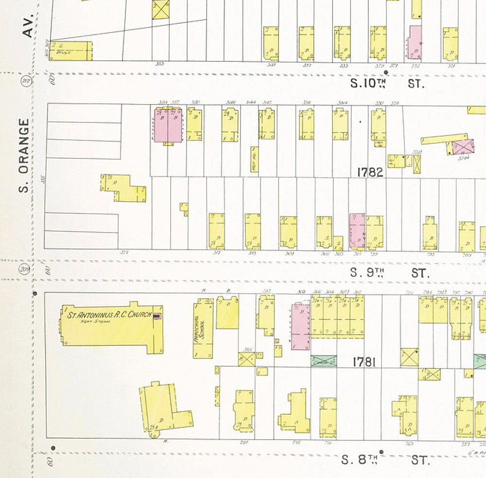 1892 Map
337 - 341 S. Orange Ave. c. Tenth Street
