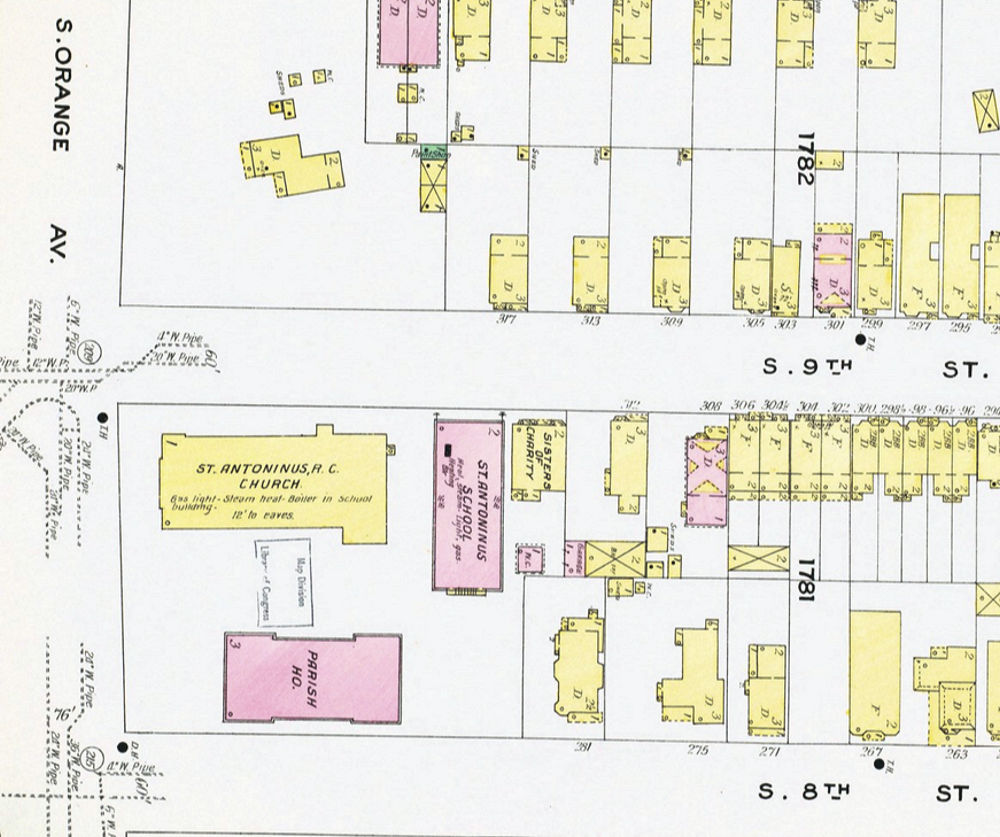 1908 Map
337 - 341 S. Orange Ave. c. Tenth Street
