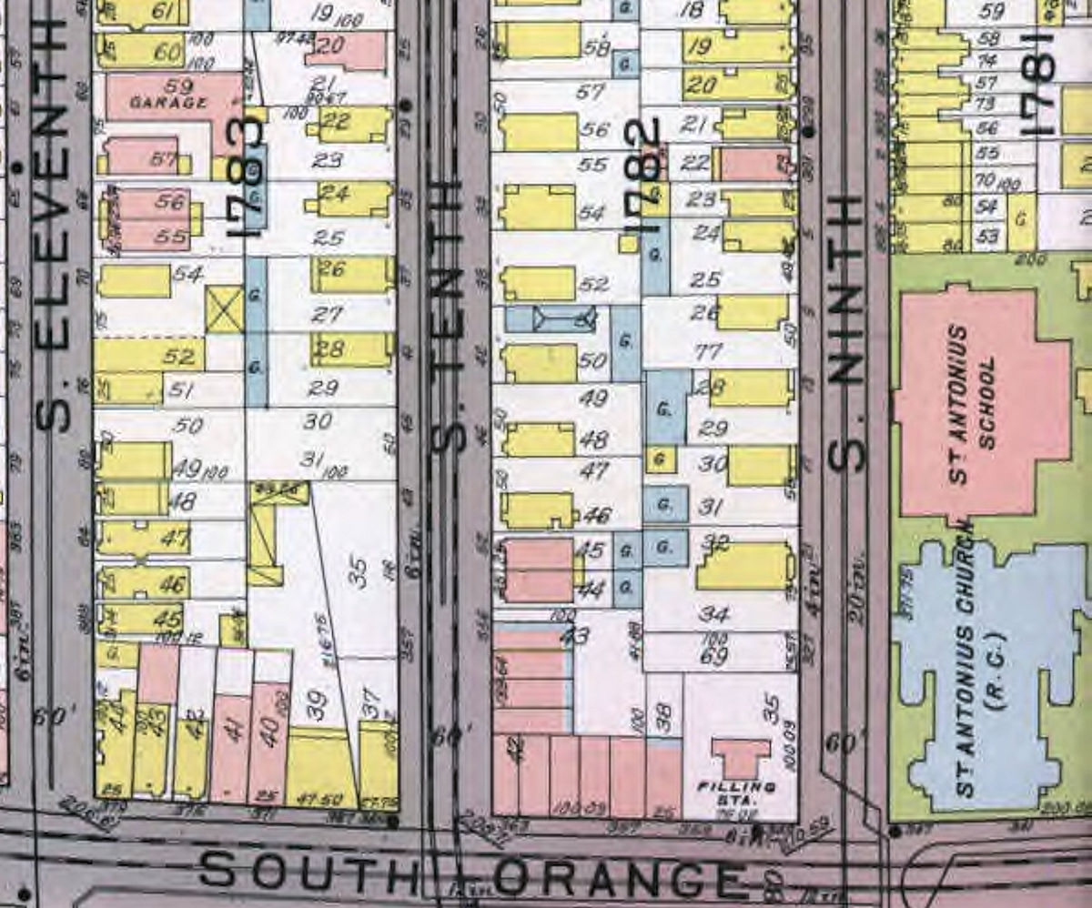 1926 Map
337 - 341 S. Orange Ave. c. Tenth Street
