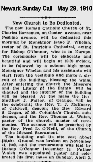 New Church to be Dedicated
May 29, 1910
