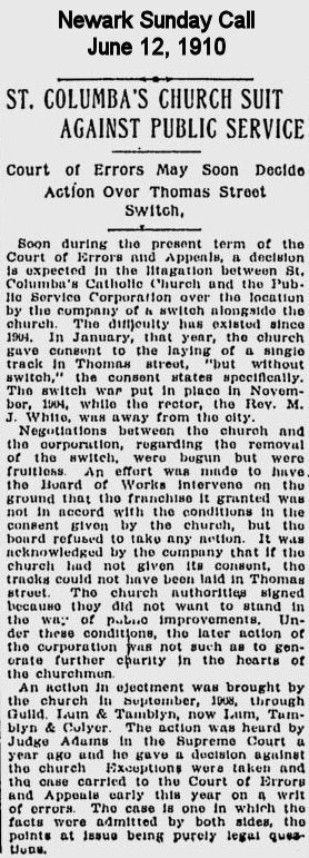 St. Columba's Church Suit Against Public Service
June 12, 1910
