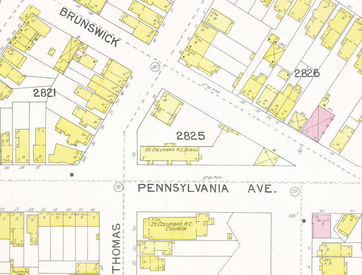 1892 Map
25, 29 Thomas Street c. Pennsylvania Ave.
