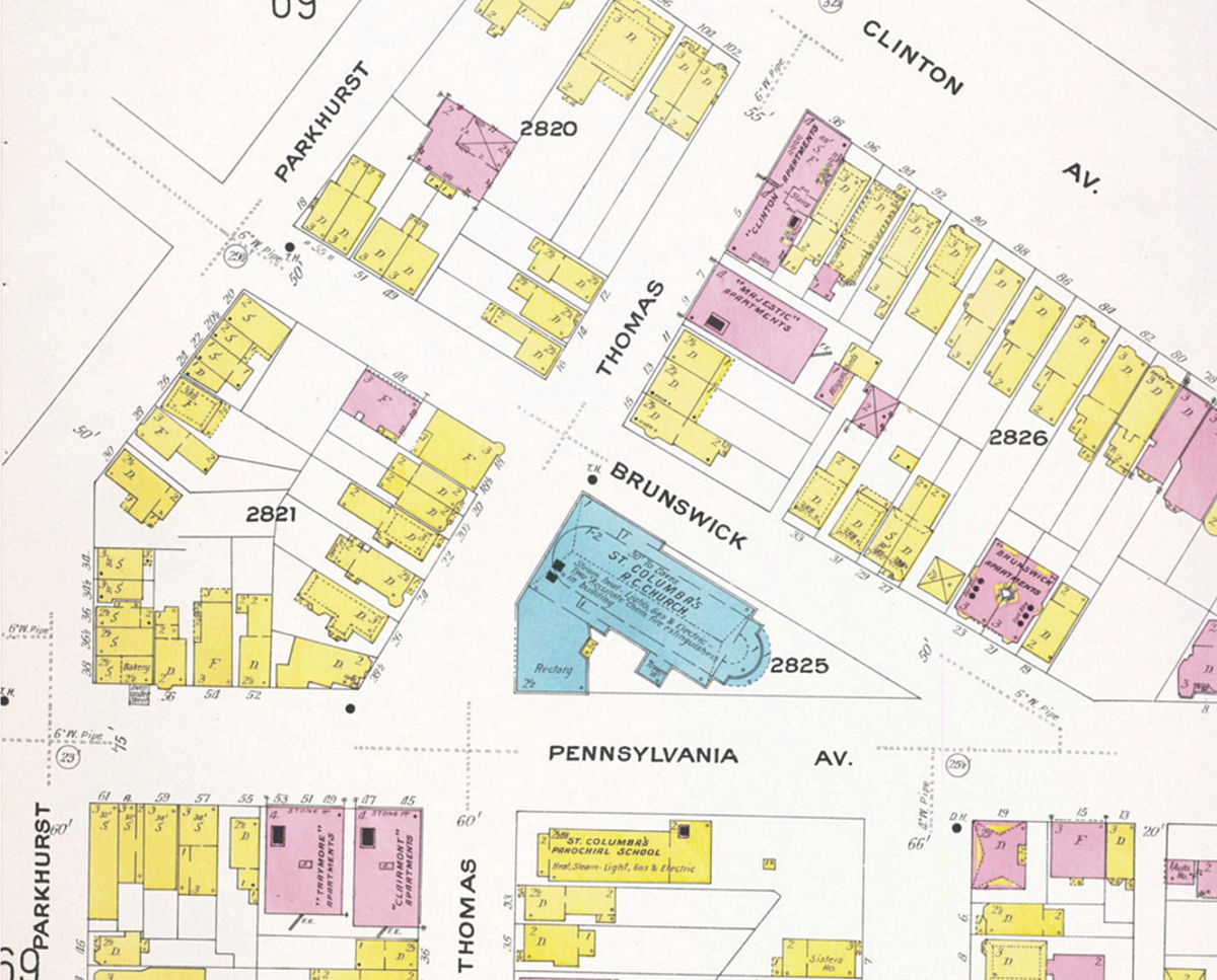 1908 Map
25, 29 Thomas Street c. Pennsylvania Ave.
