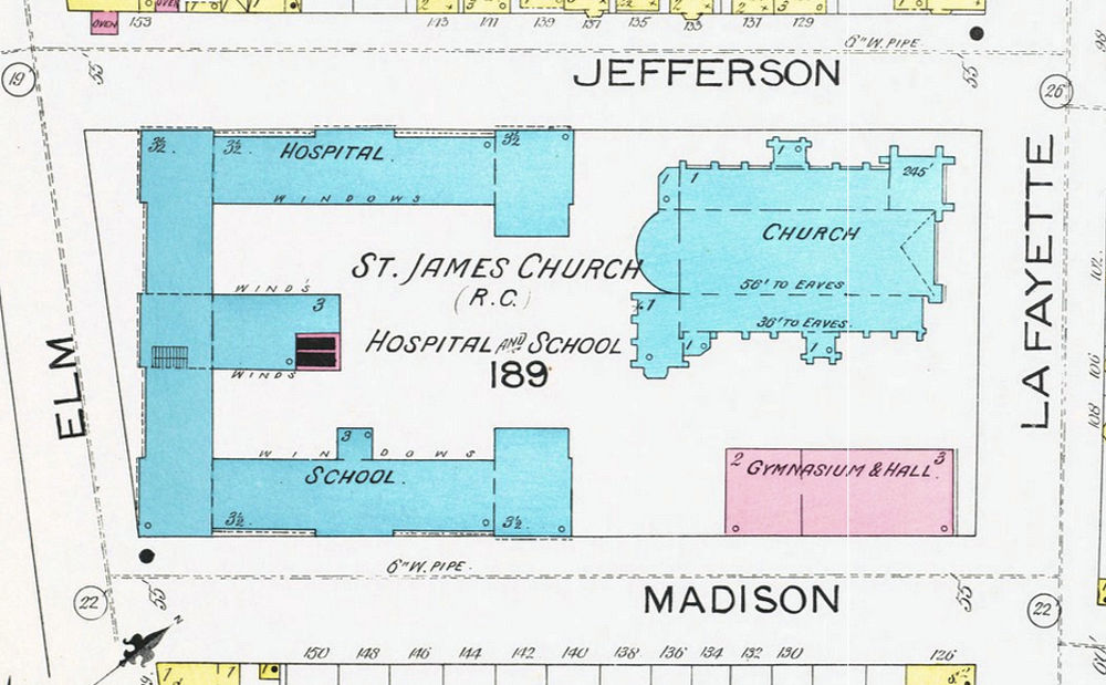 1892 Map
58, 99 Lafayette Street, c. Madison, c. Jefferson
