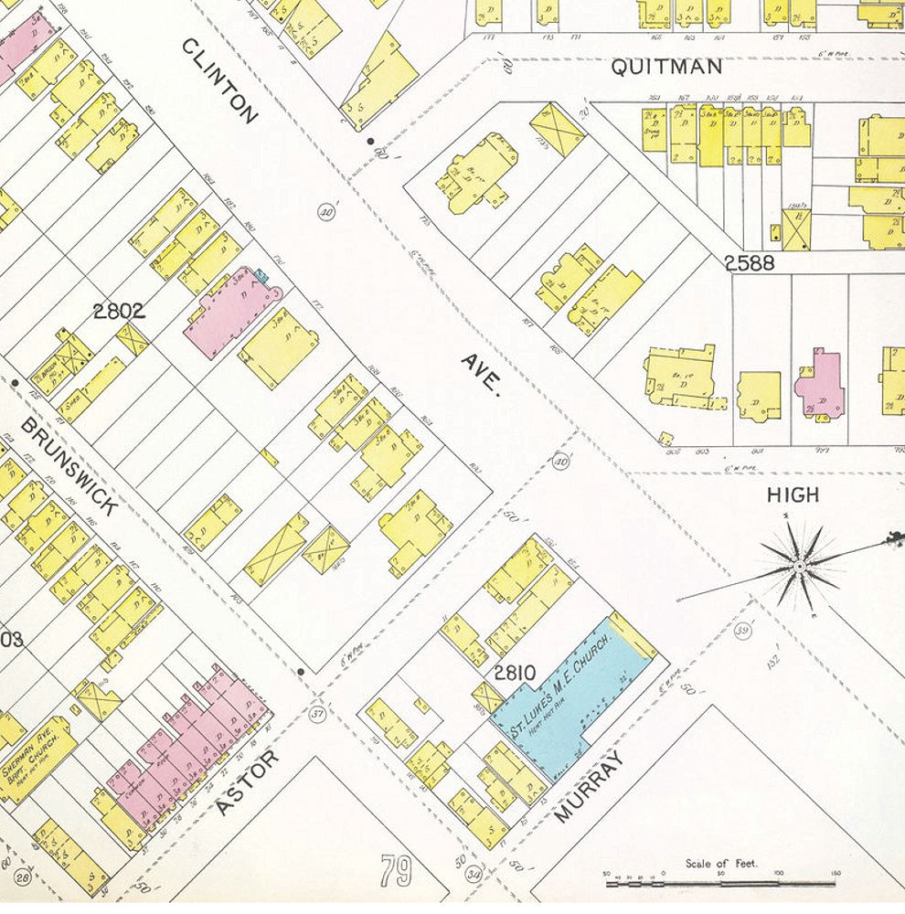 1892 Map
114, 144, 146 Clinton Ave. c. Murray Street
