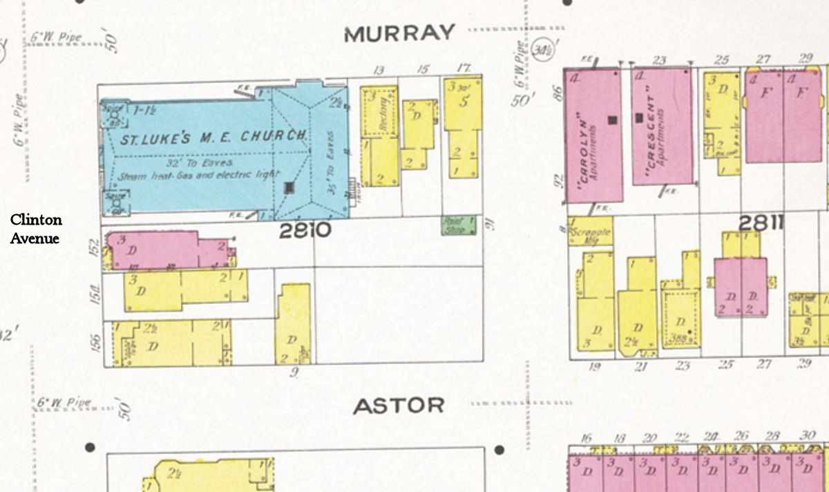 1908 Map
114, 144, 146 Clinton Ave. c. Murray Street
