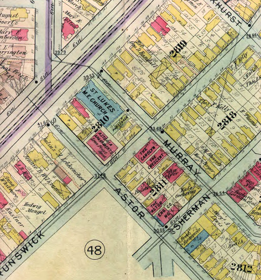1912 Map
114, 144, 146 Clinton Ave. c. Murray Street
