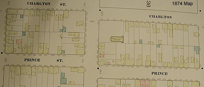 1874 Map
W. Kinney c. Charlton St.
