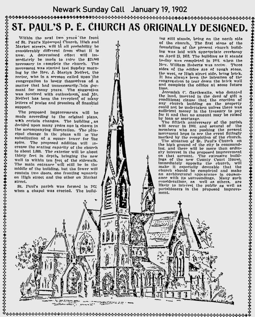 St. Paul's P. E. Church as Originally Designed
January 19, 1902
