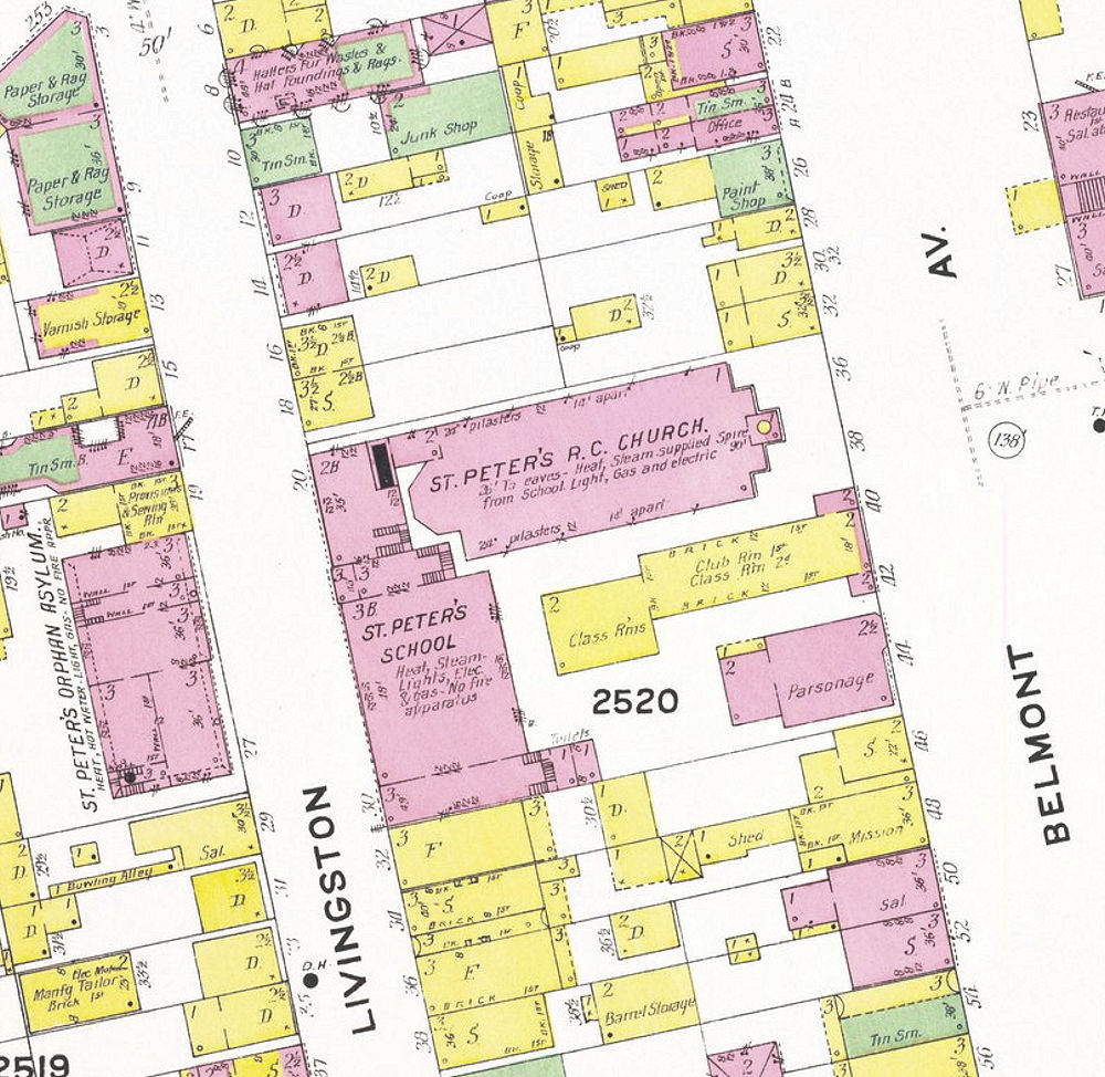 1908 Map
36 - 44 Belmont Ave.
