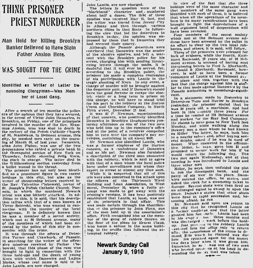 Think Prisoner Priest Murderer
January 9, 1910

